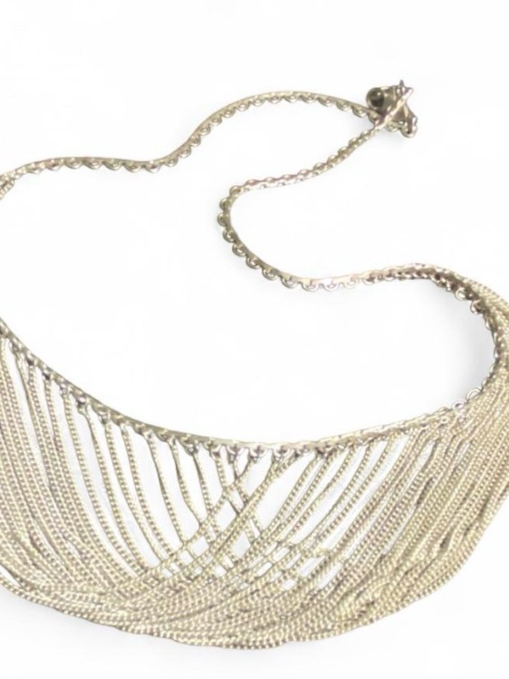 Sterling Silver 925 Cascade Fringe Necklace - Women Jewelry
